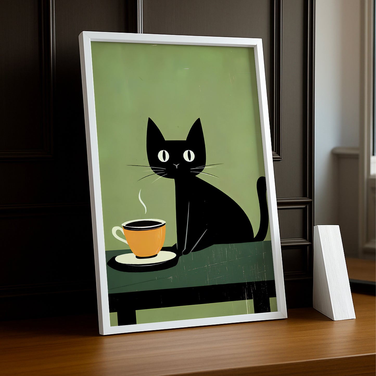 Cadre photo Coffee Lover - Chat Café