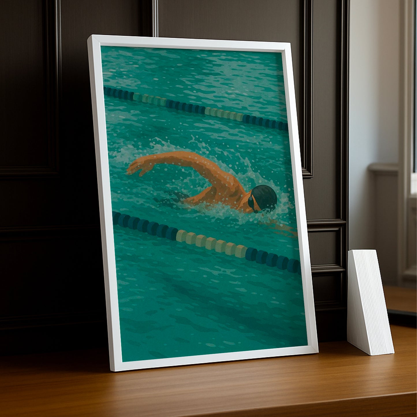 Cadre Photo Natation - Illustration d'un nageur