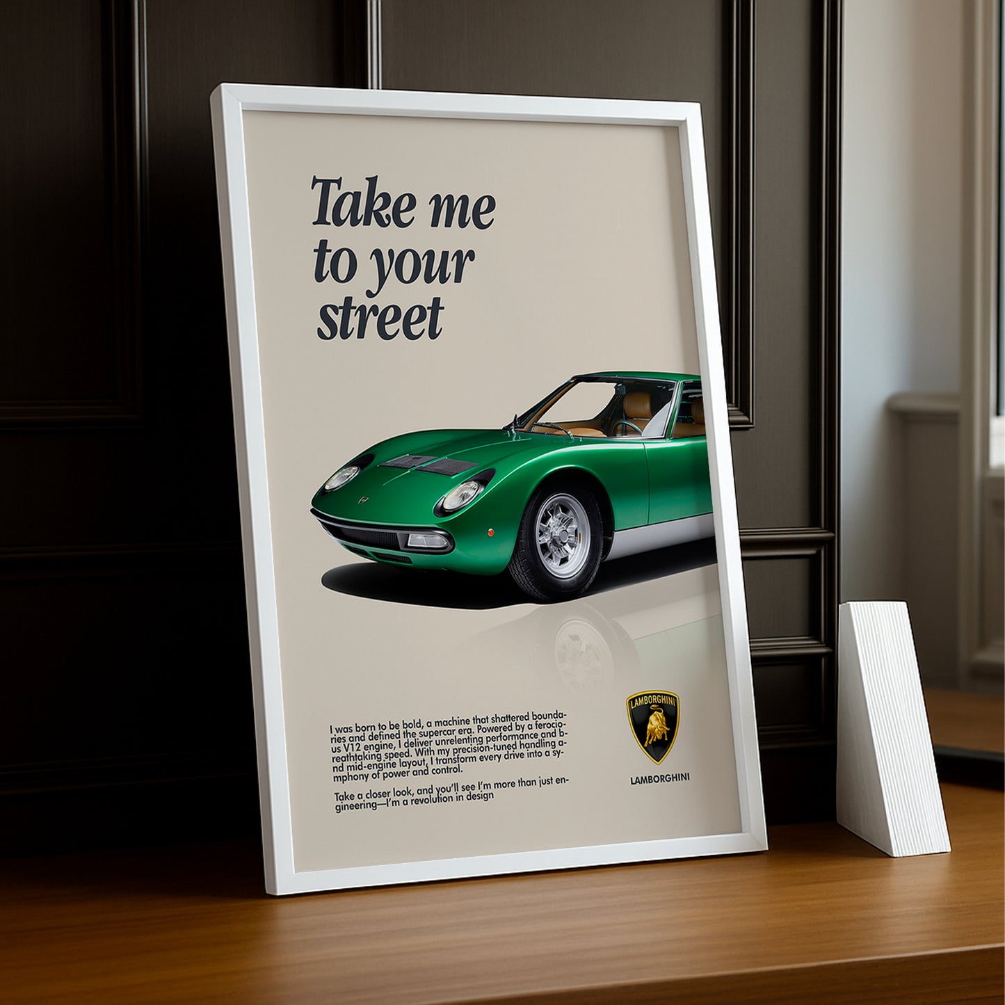 Cadre photo Lamborghini Take me to your street