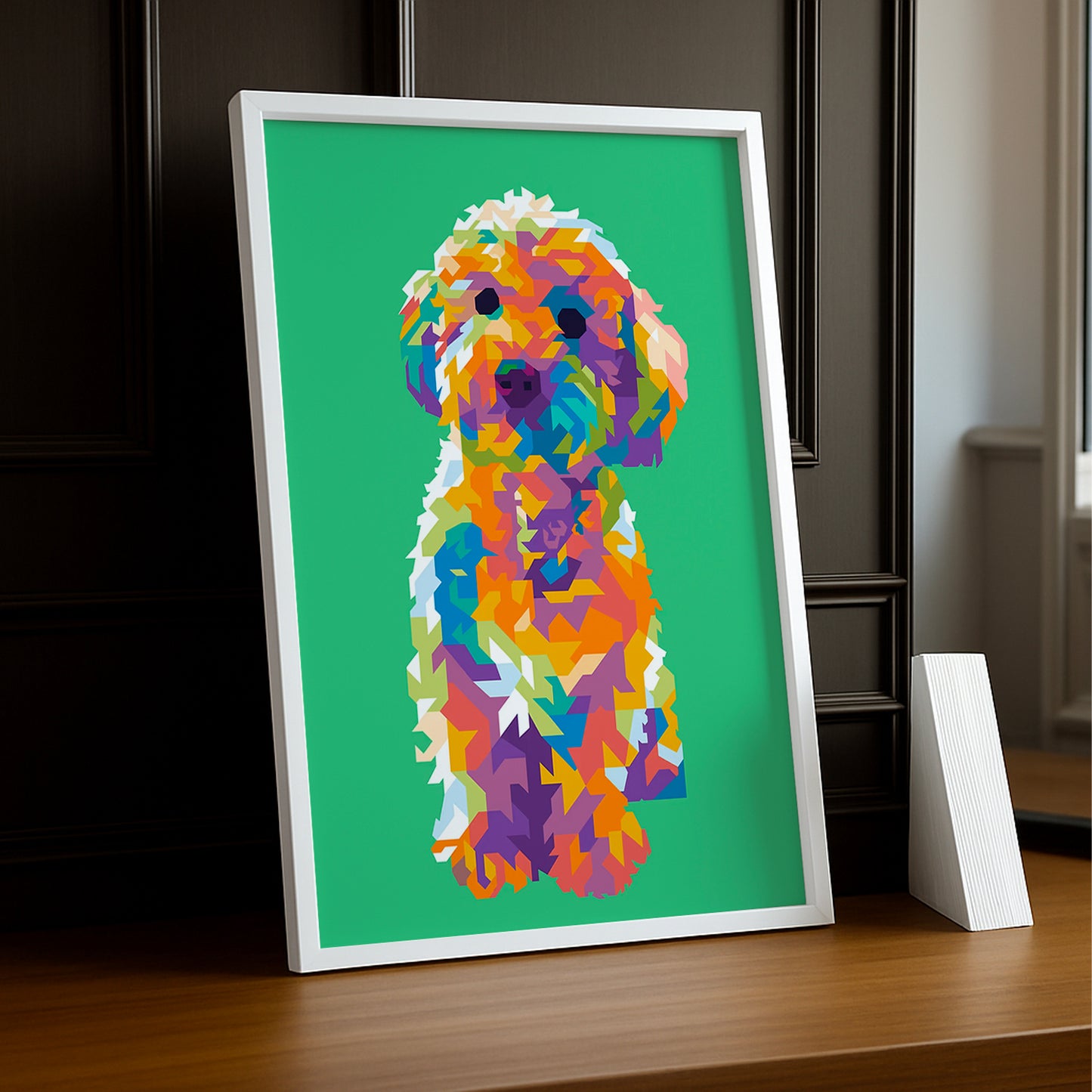 Cadre Photo Chien - Illustration vert