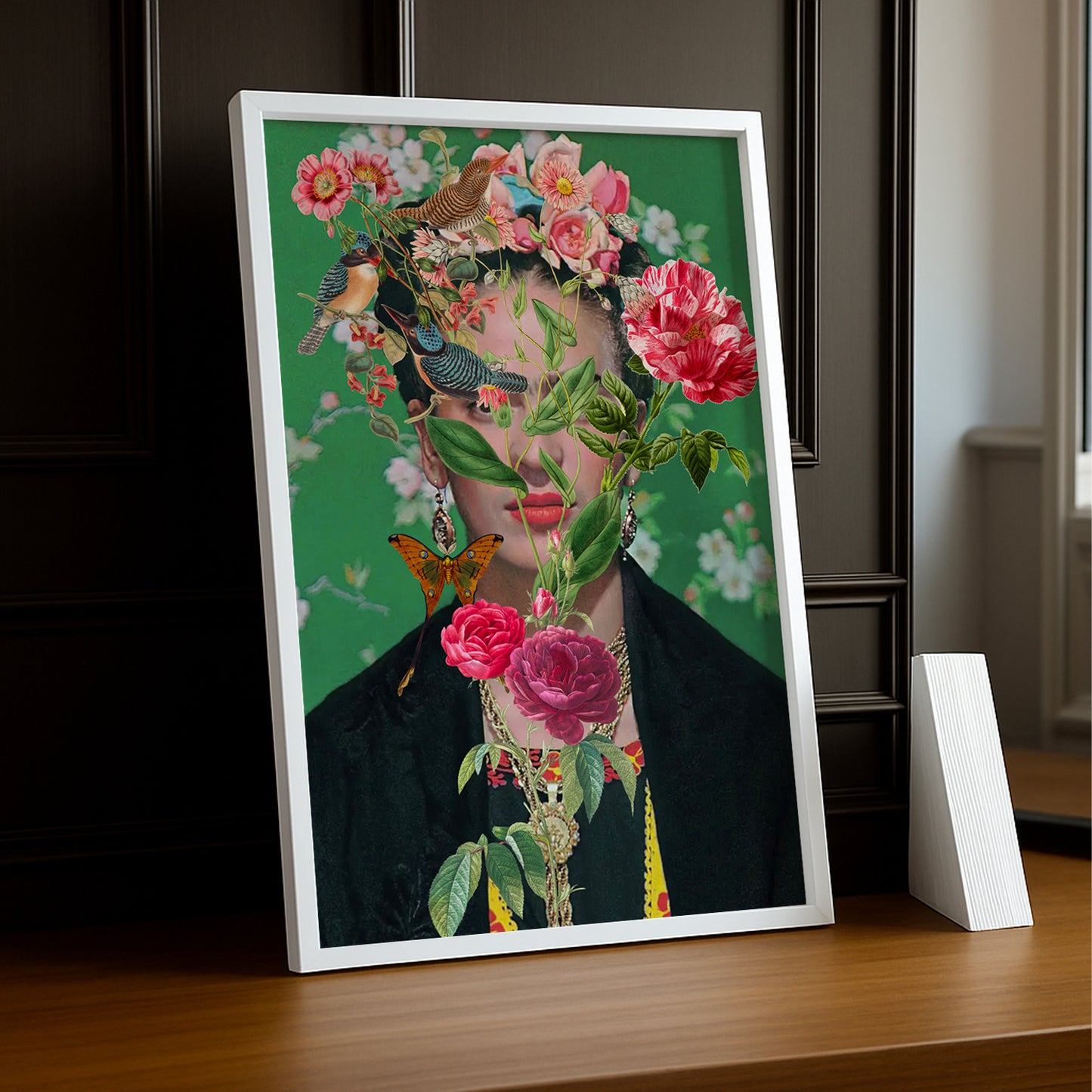 Cadre photo Frida Kahlo Fleurs