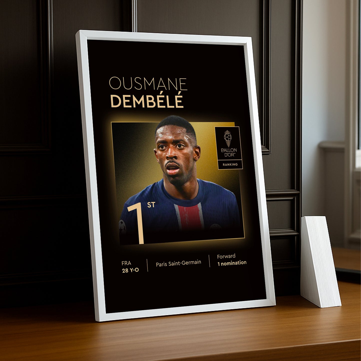 Poster Ousmane Dembélé Gagnant du Ballon d'Or 2025