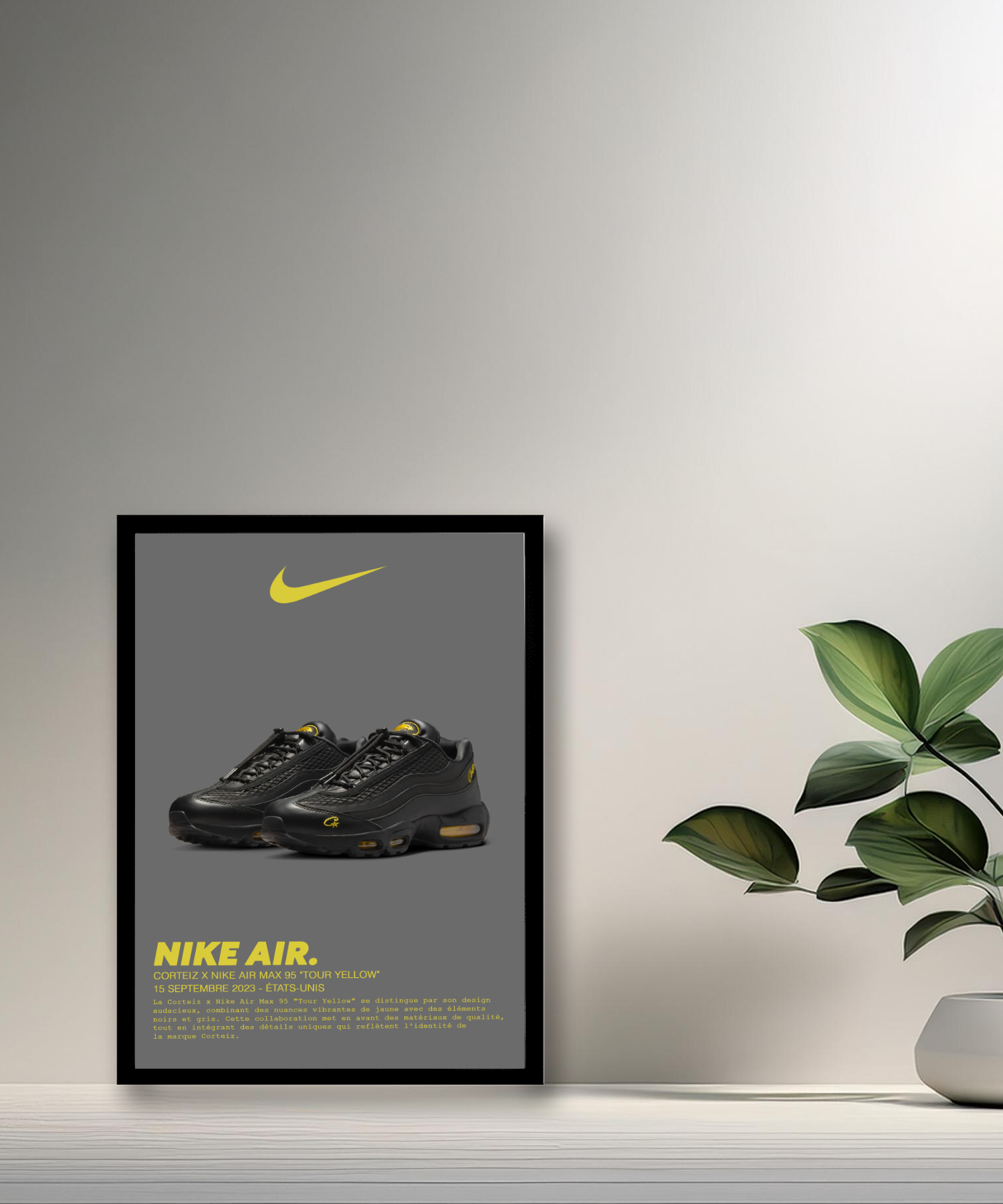 TonCadre Cadre photo Corteiz x Nike Air Max 95 Tour Yellow