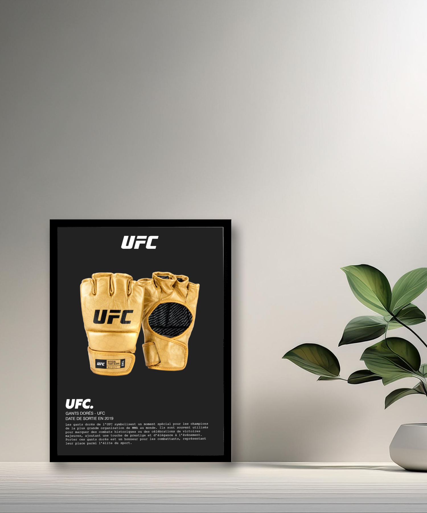Cadre photo Gants dorés UFC