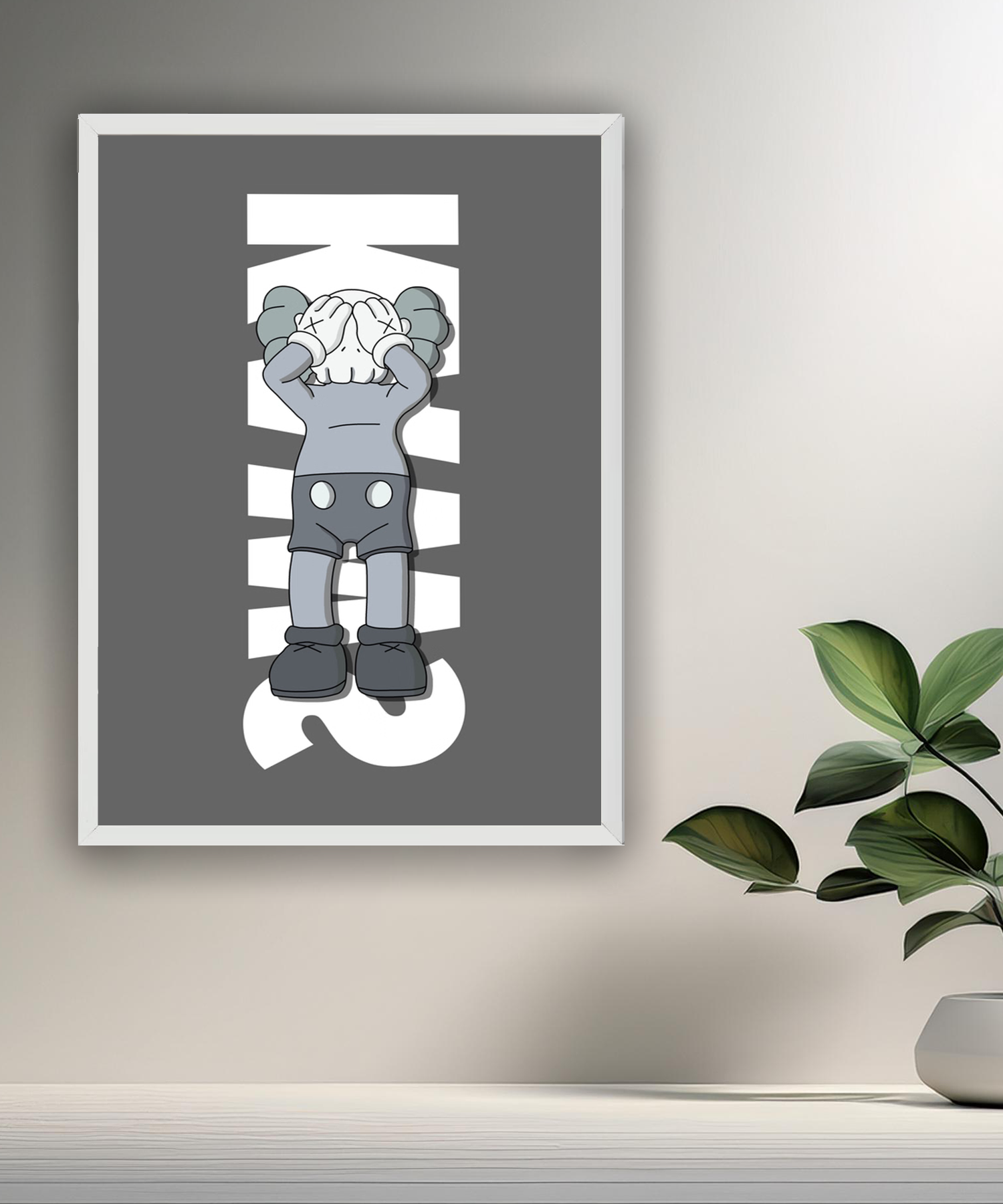 Poster Kaws gris