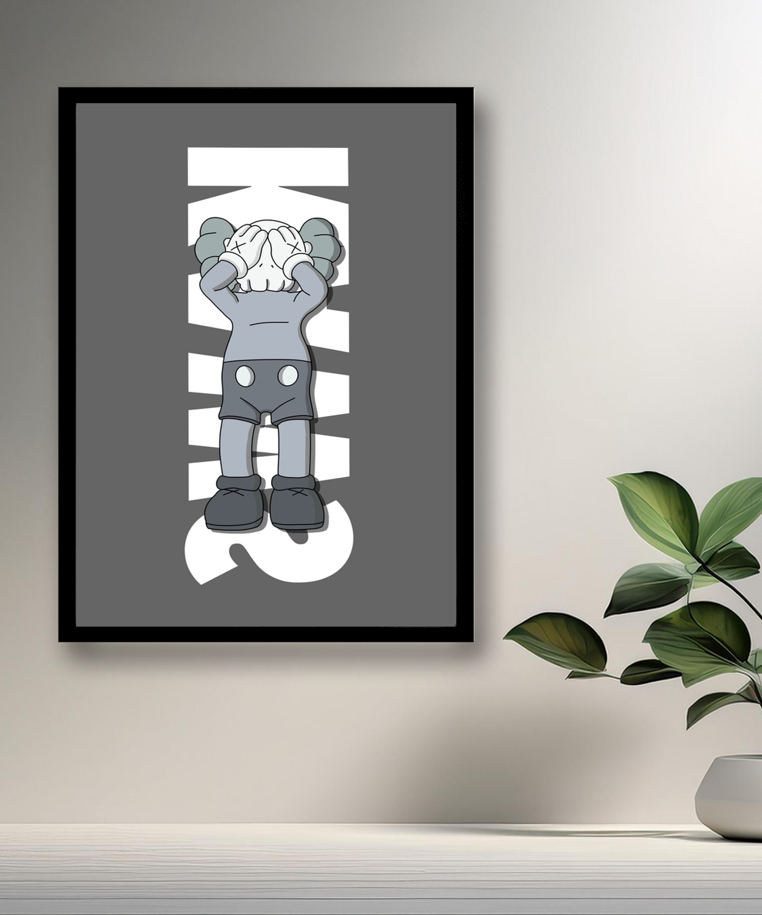 Poster Kaws gris