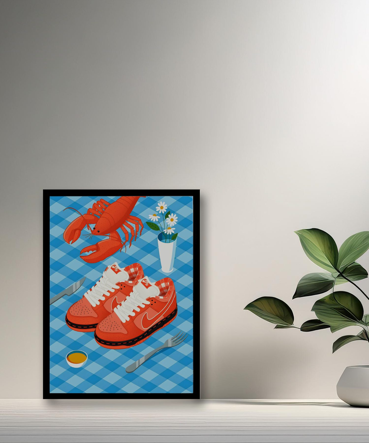 Cadre photo Nike Dunk SB Orange illustration