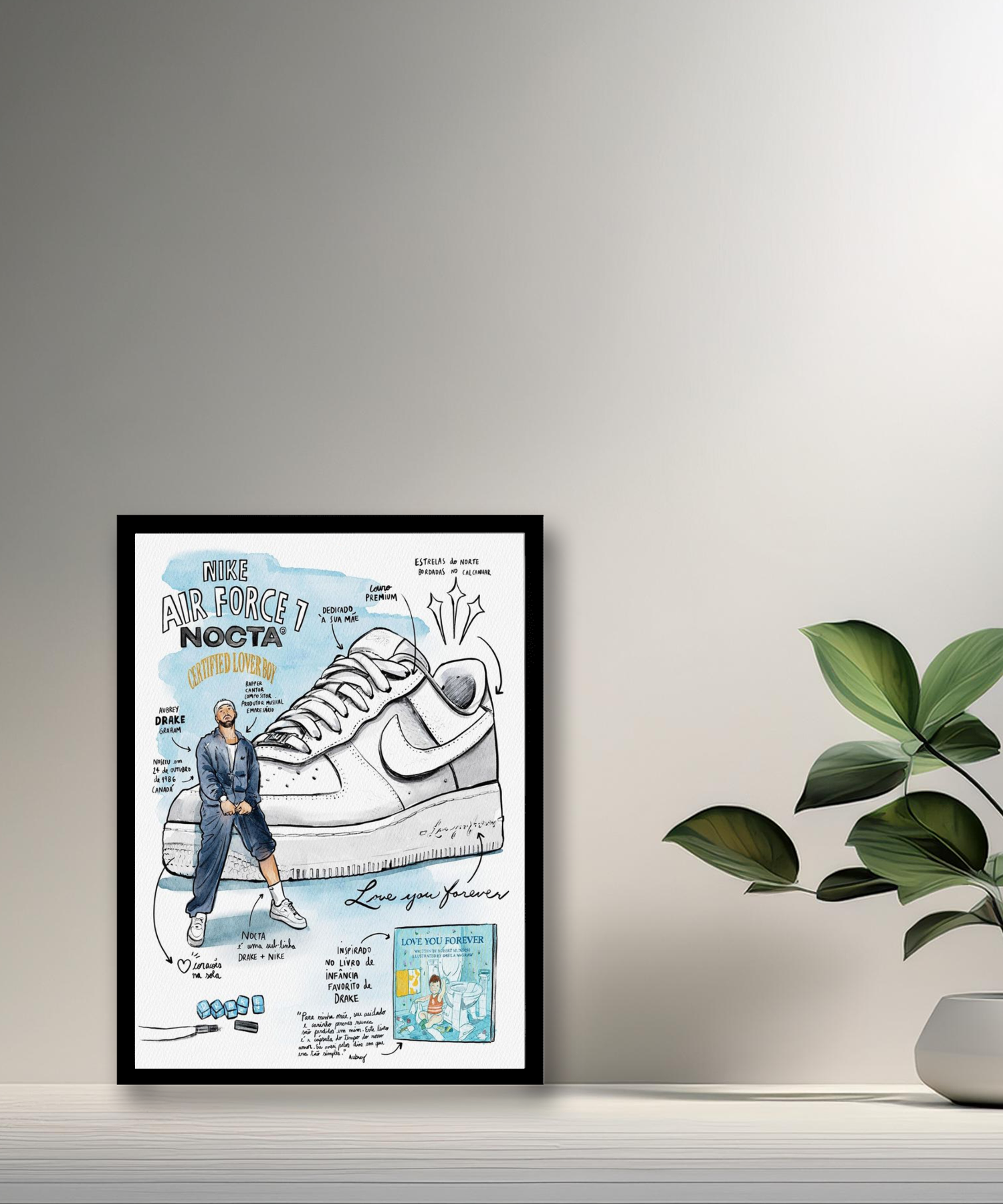Cadre photo Nike Air Force 1 x Nocta Illustration