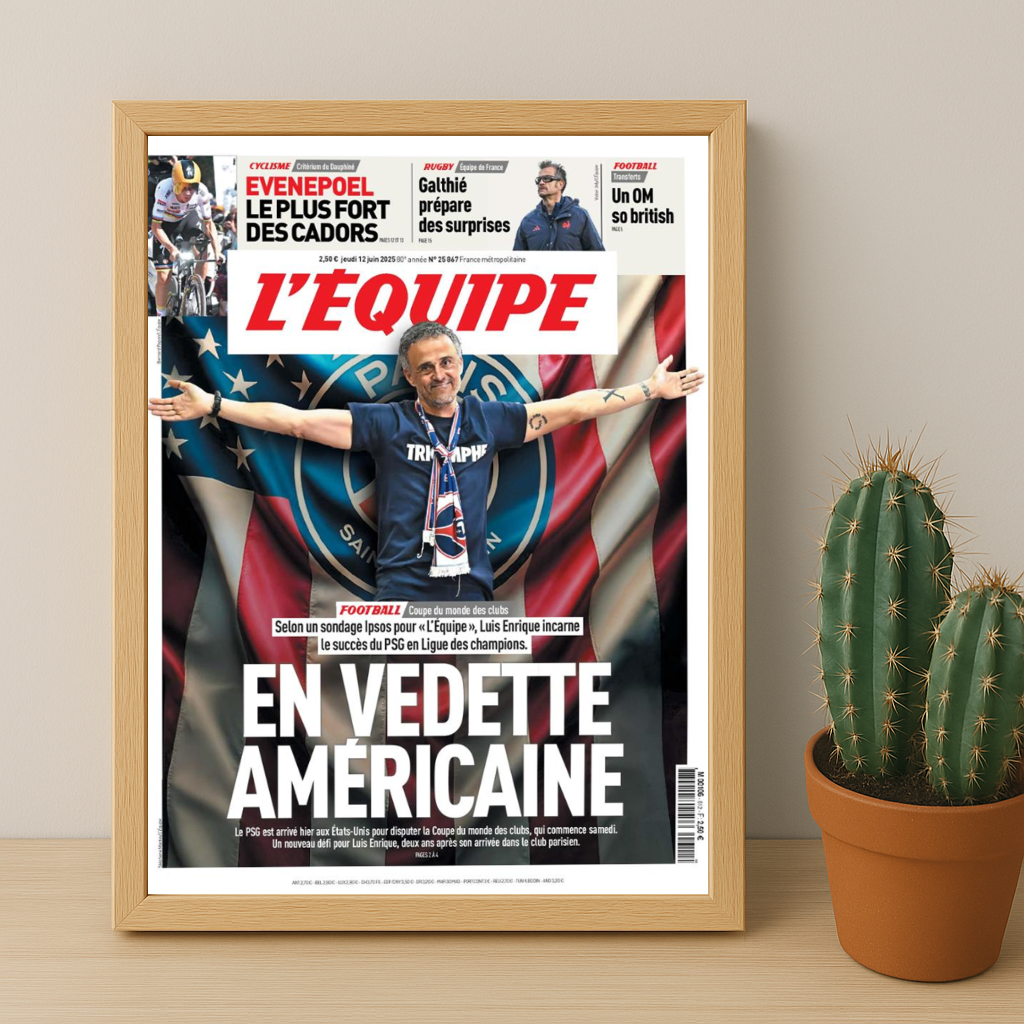 Cadre photo L'Equipe Paris Saint-Germain journal