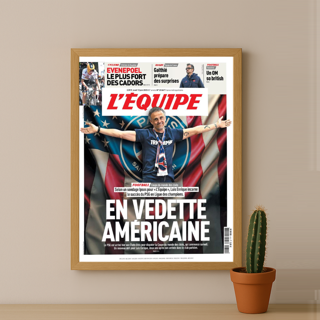 Cadre photo L'Equipe Paris Saint-Germain journal
