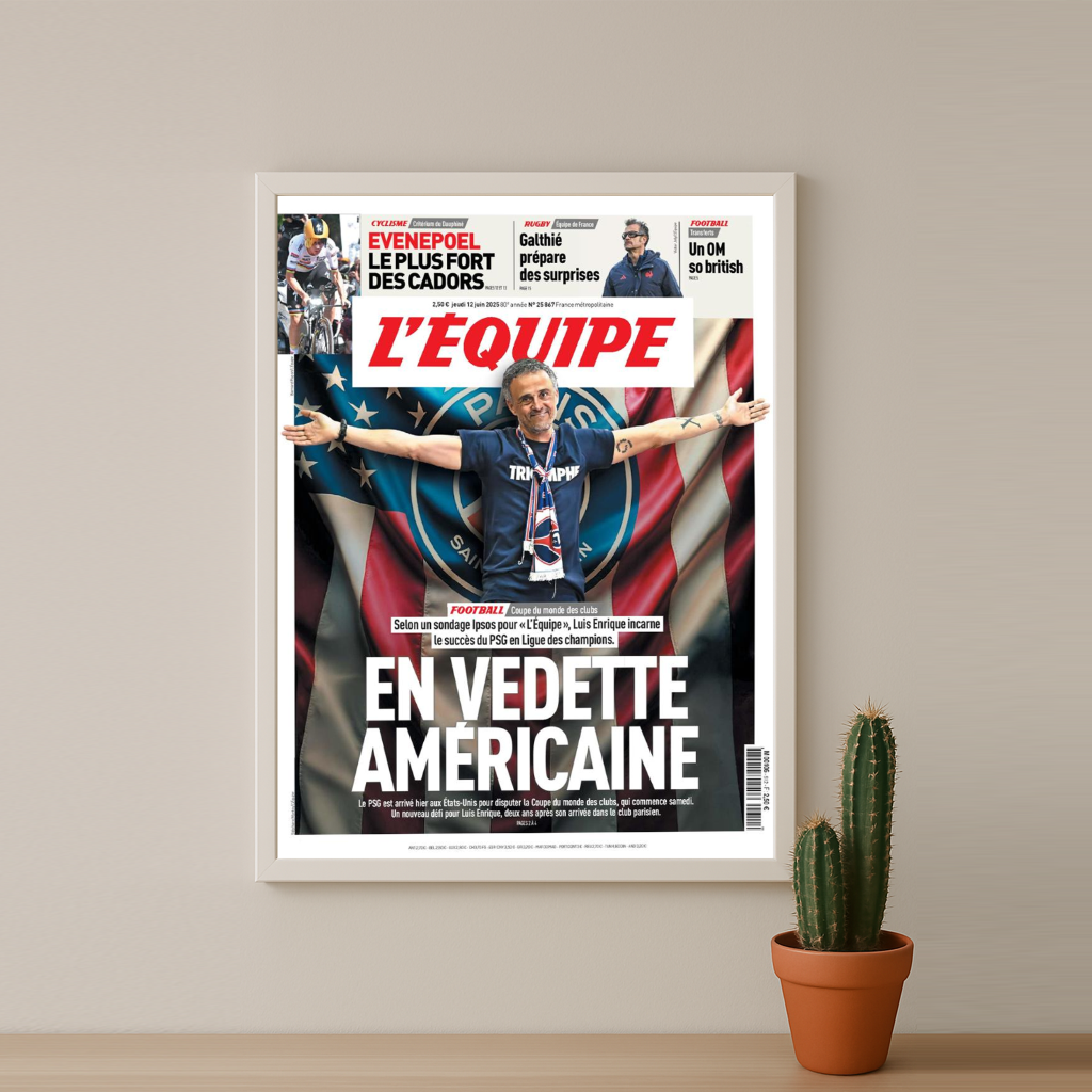 Cadre photo L'Equipe Paris Saint-Germain journal