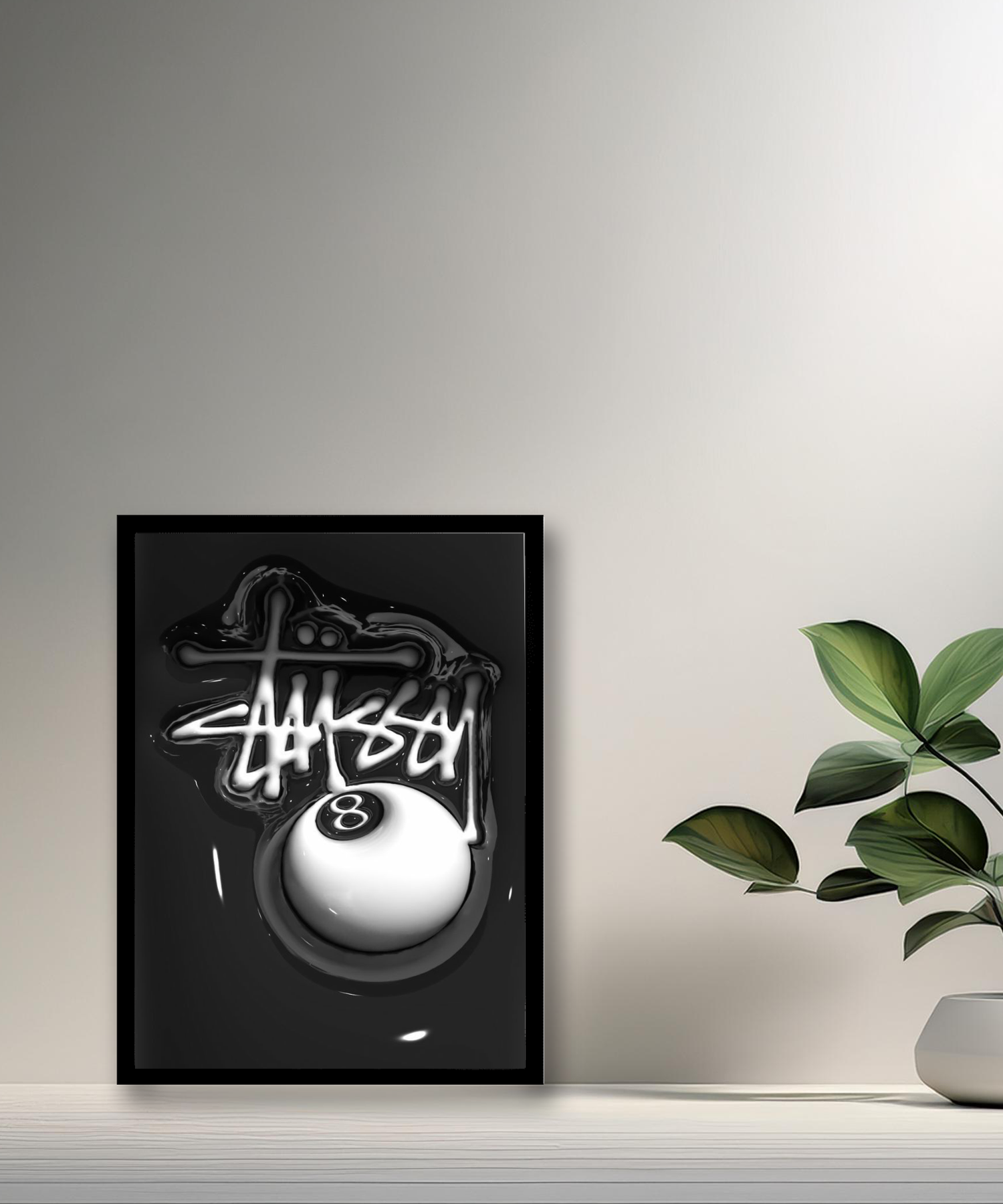 Cadre photo Stüssy 8 billard blanc