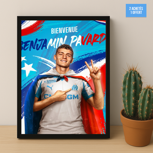 Poster encadrée Olympique de Marseille - Benjamin Pavard