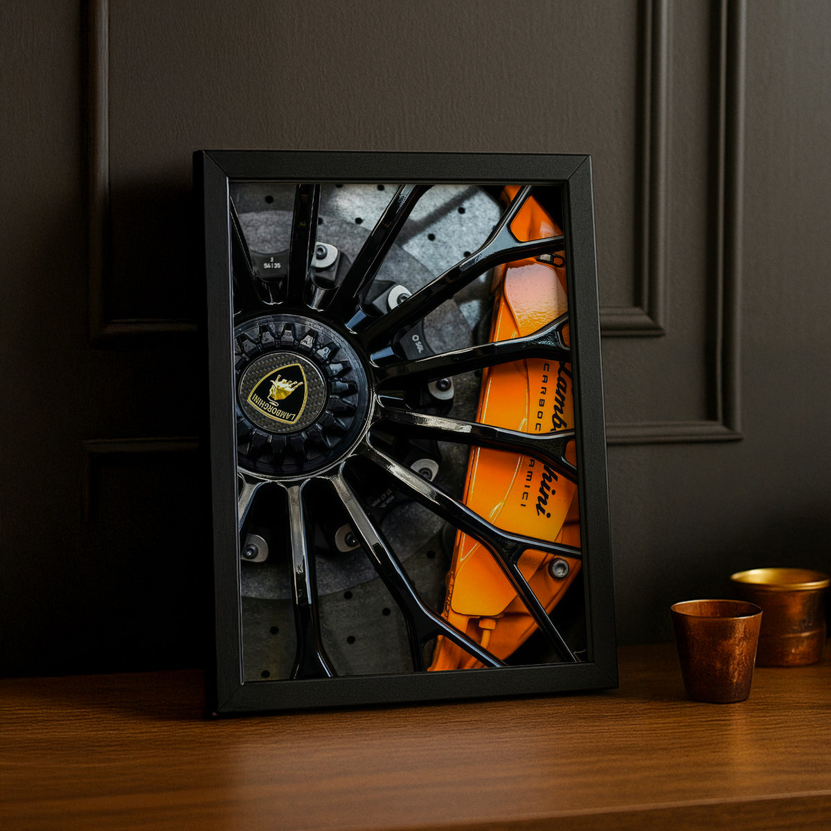 Cadre Étrier de Frein Lamborghini Orange – Affiche Déco Automobile TonCadre