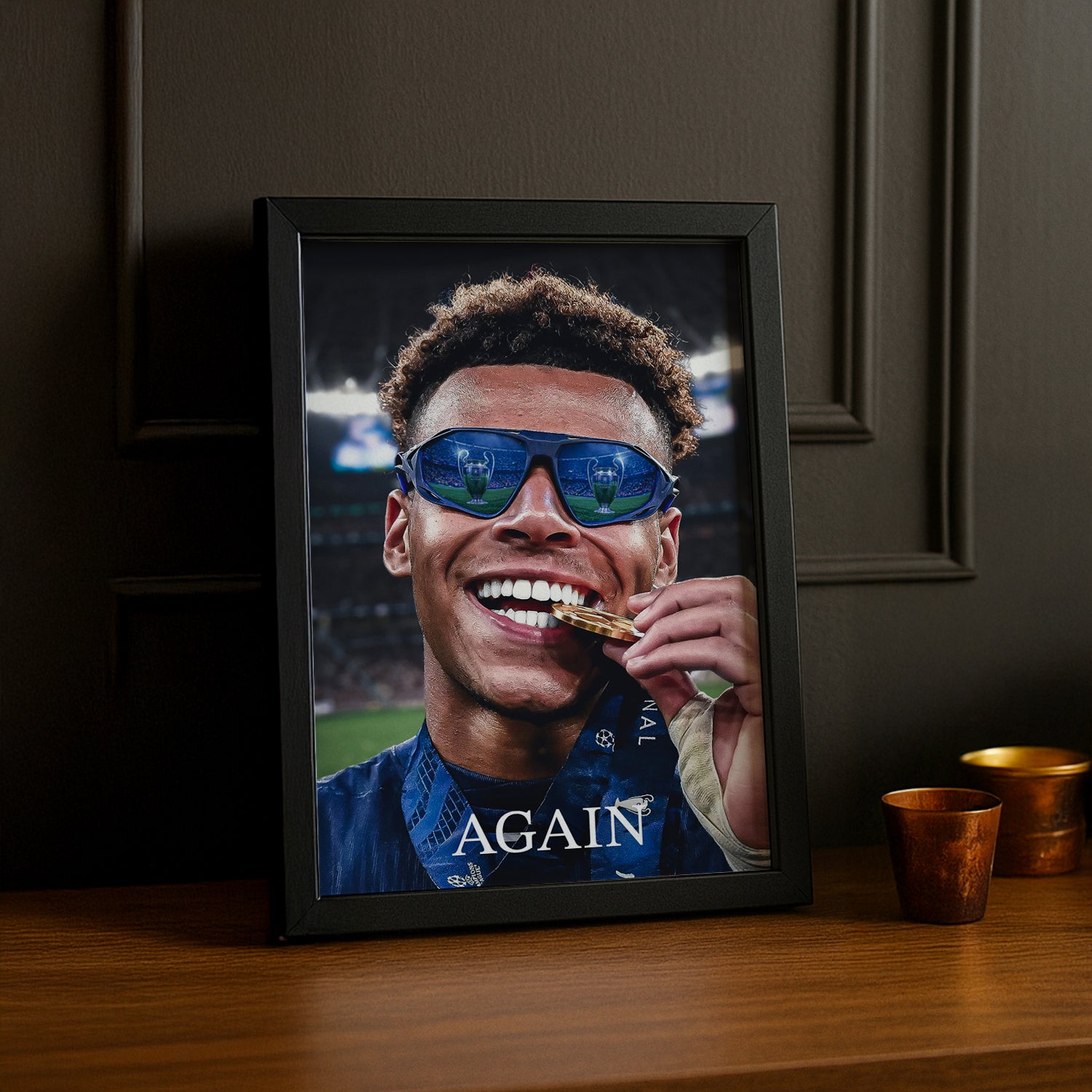 Cadre Photo Désiré Doué – "Again" Médaille Champions League 2026 | PSG TonCadre