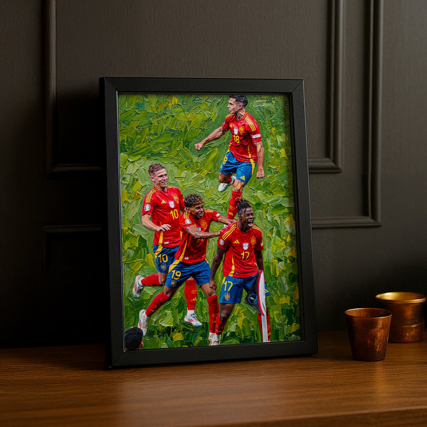 Cadre Photo Espagne Célébration – Yamal, Nico Williams, Dani Olmo TonCadre