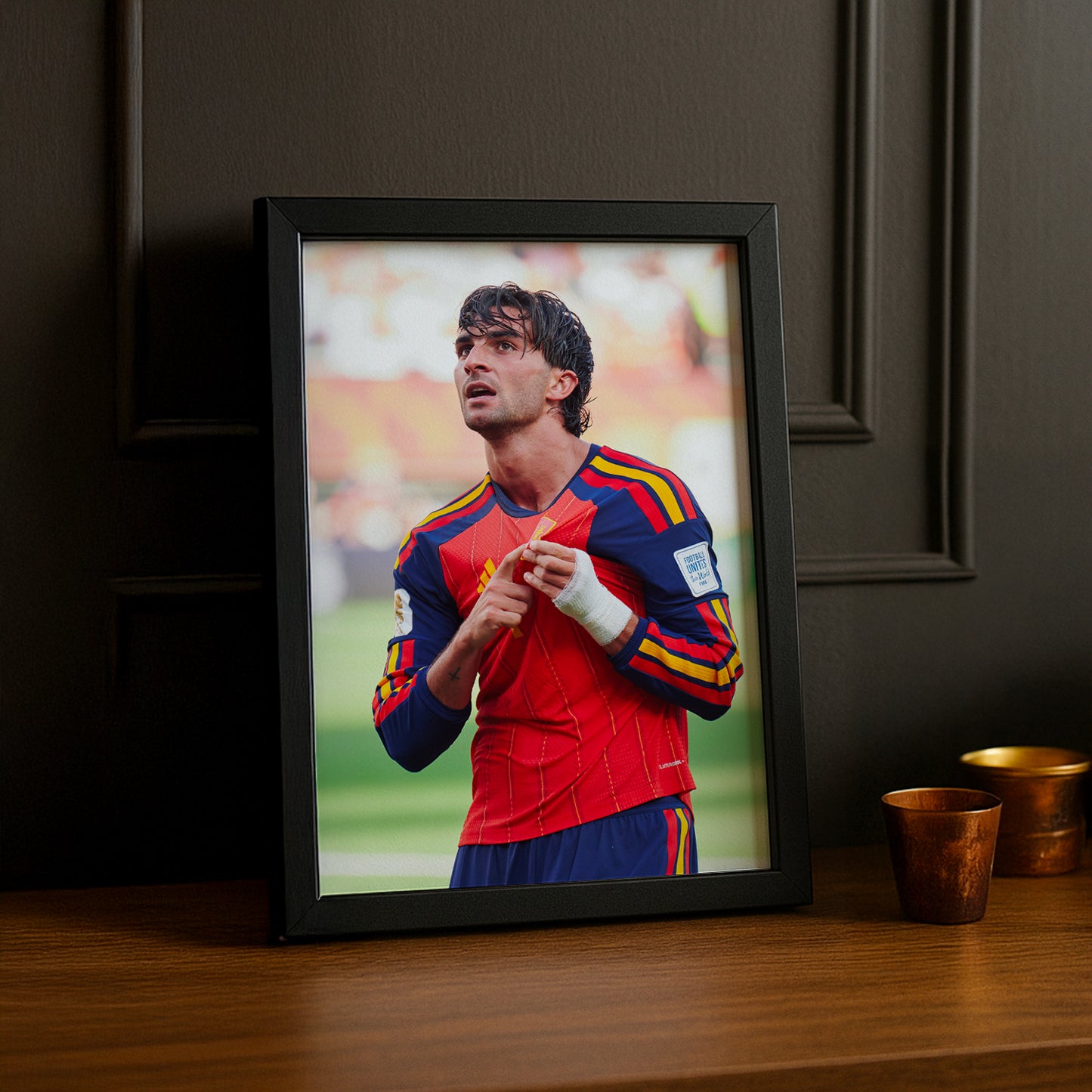 Cadre Photo Ferran Torres Espagne – Célébration Maillot Roja TonCadre
