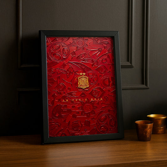 Cadre Photo La Furia Roja – Écusson Espagne 2 Étoiles Tableau TonCadre