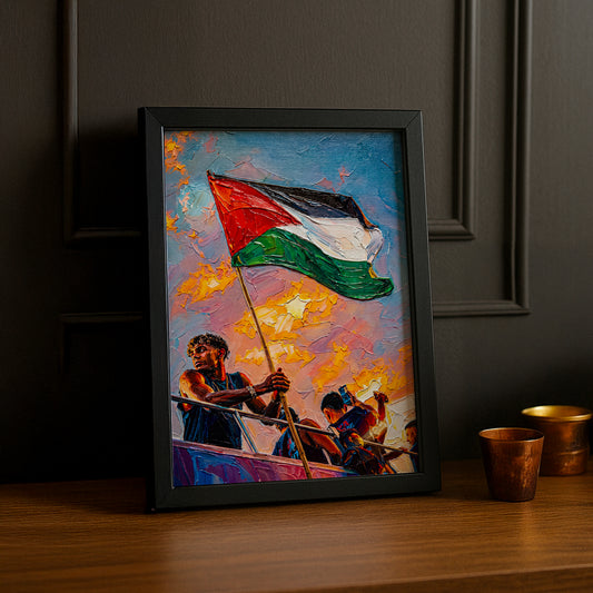 Cadre Photo Lamine Yamal Drapeau Palestine – Tableau Style Peinture TonCadre