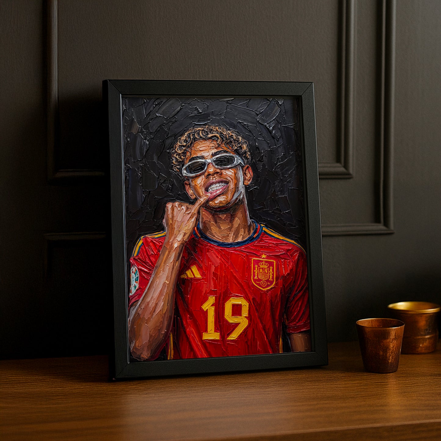 Cadre Photo Lamine Yamal Lunettes – Célébration Tableau Peinture TonCadre