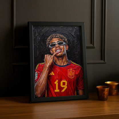 Cadre Photo Lamine Yamal Lunettes – Célébration Tableau Peinture TonCadre