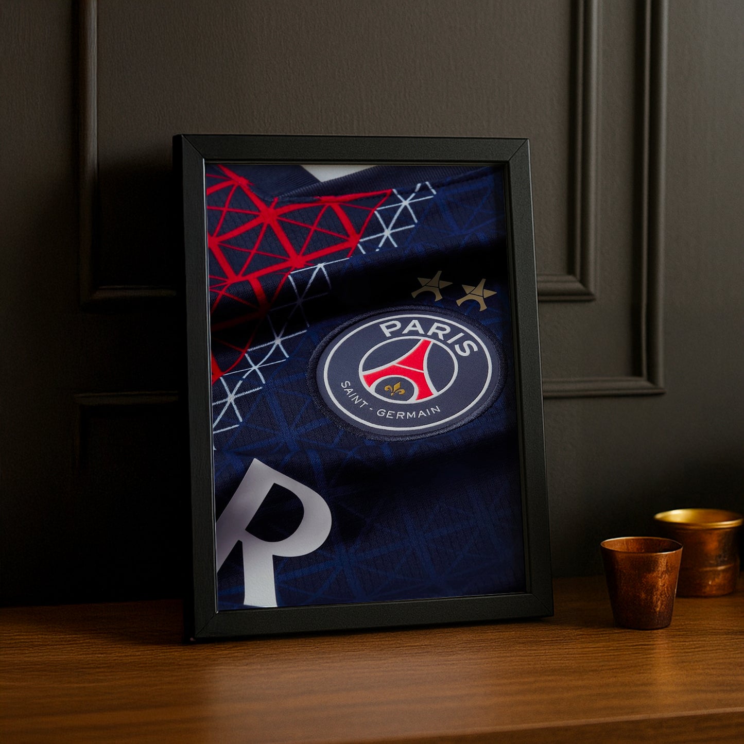 Cadre Photo Maillot PSG – Écusson Paris Saint-Germain Champions League 2026 TonCadre