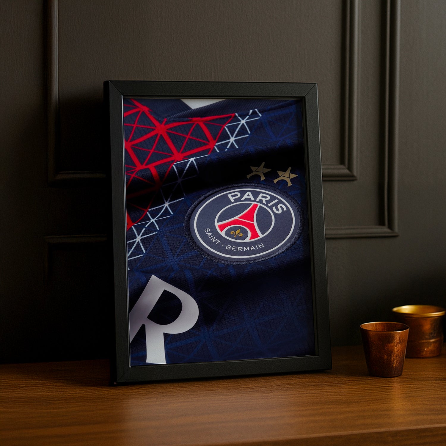 Cadre Photo Maillot PSG – Écusson Paris Saint-Germain Champions League 2026 TonCadre