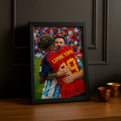 Cadre Photo Messi & Lamine Yamal – Accolade Finale Coupe du Monde TonCadre