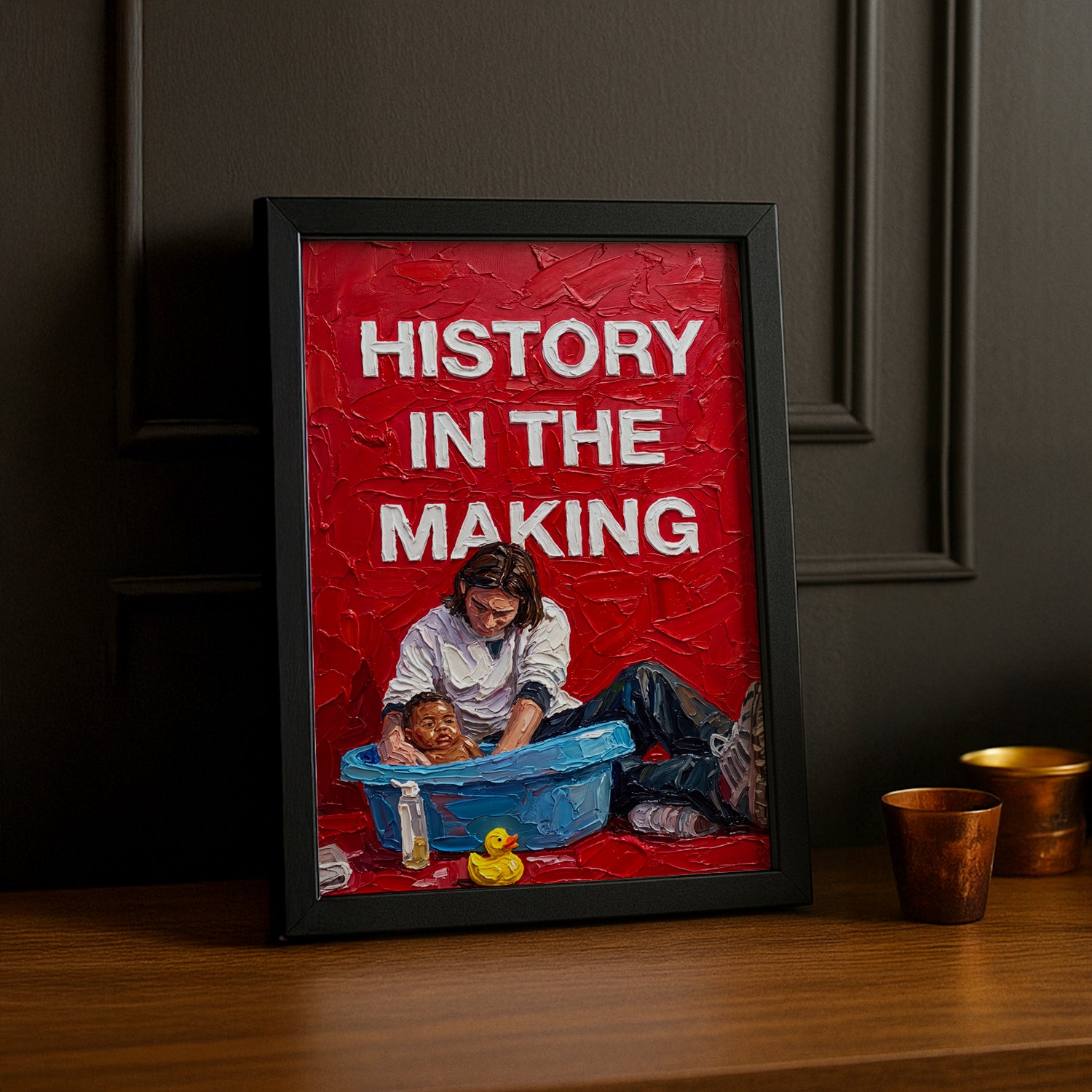 Cadre Photo Messi & Lamine Yamal – "History In The Making" | Art Peinture à l'Huile TonCadre