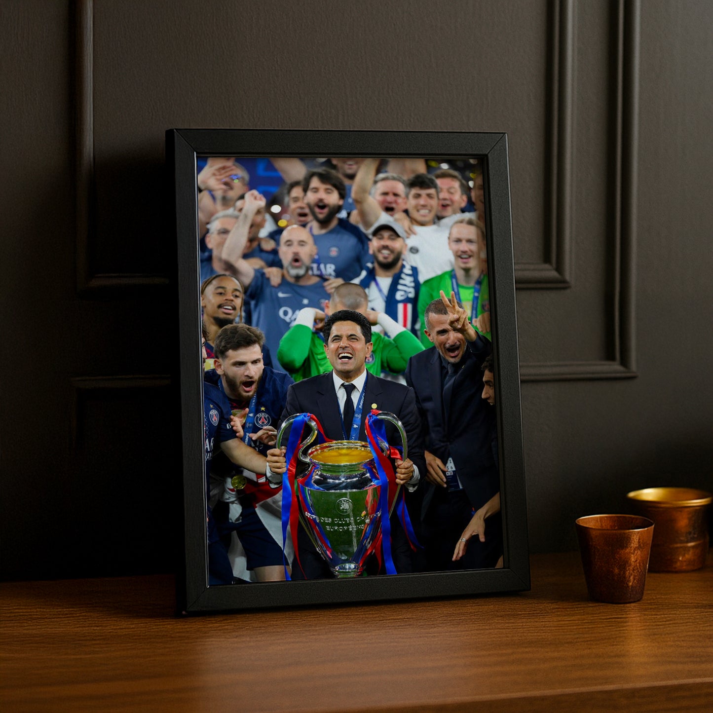Cadre Photo Nasser Al-Khelaïfi – Trophée Champions League 2026 | PSG TonCadre