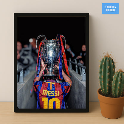 Poster encadrée FC Barcelone - Lionel Messi Champions League