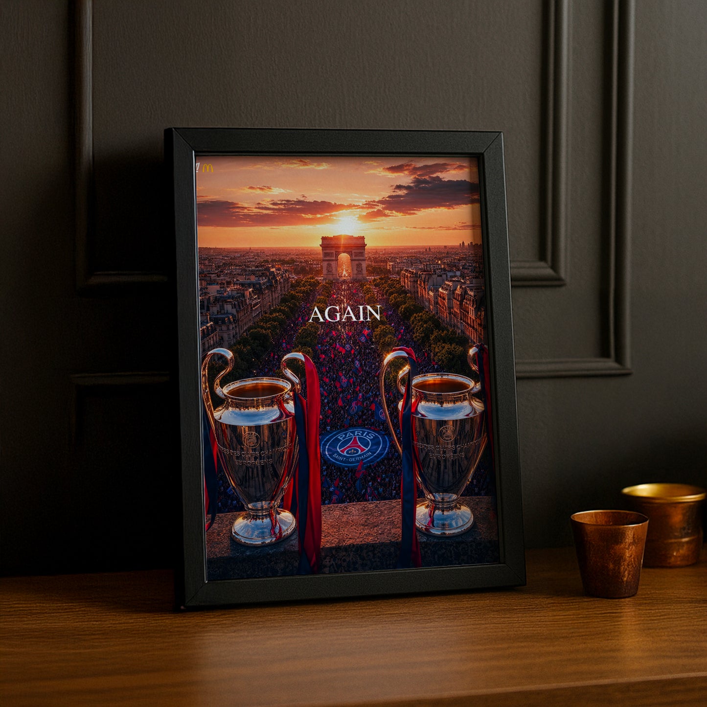 Cadre Photo PSG – "Again" Arc de Triomphe Back 2 Back Champions League 2025 & 2026 TonCadre