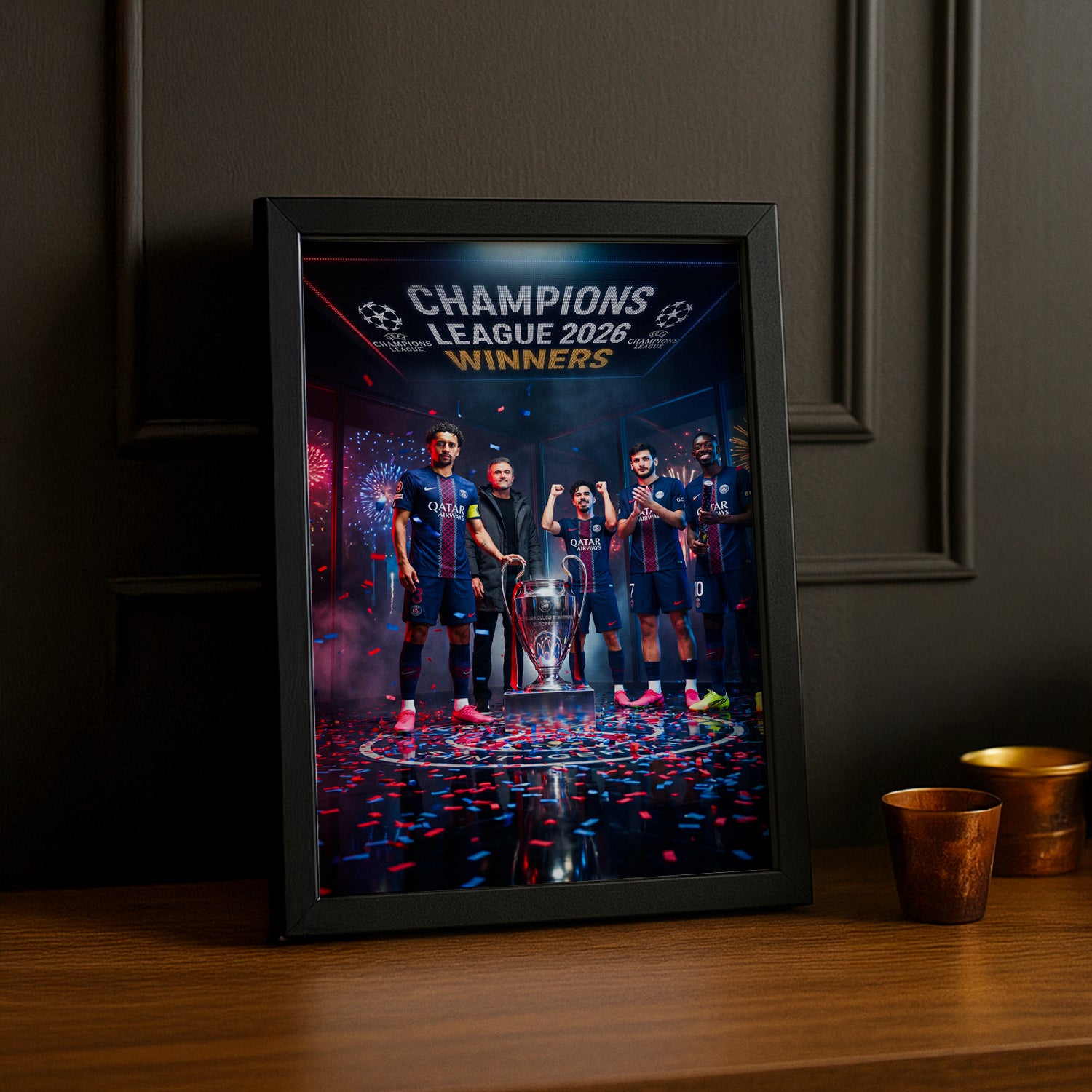Cadre Photo PSG Champions League 2026 Winners – Luis Enrique & Joueurs TonCadre