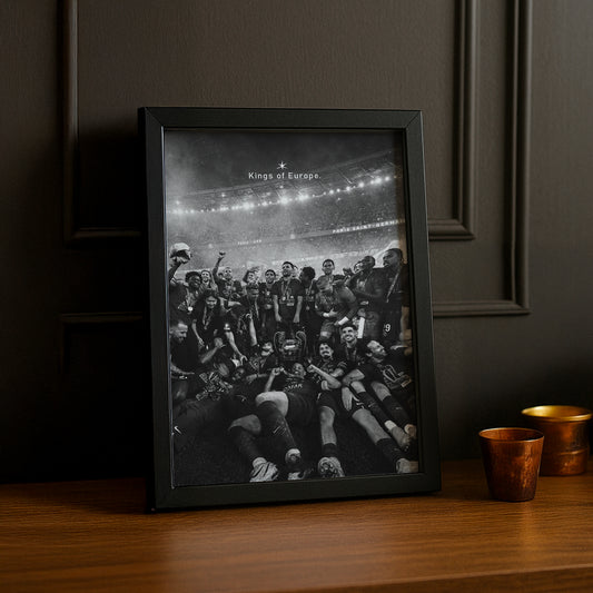 Cadre Photo PSG – "Kings of Europe" Noir & Blanc Champions League 2026 TonCadre