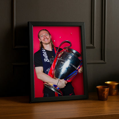 Cadre Photo Safonov – Trophée Champions League 2026 Fond Rose | PSG TonCadre