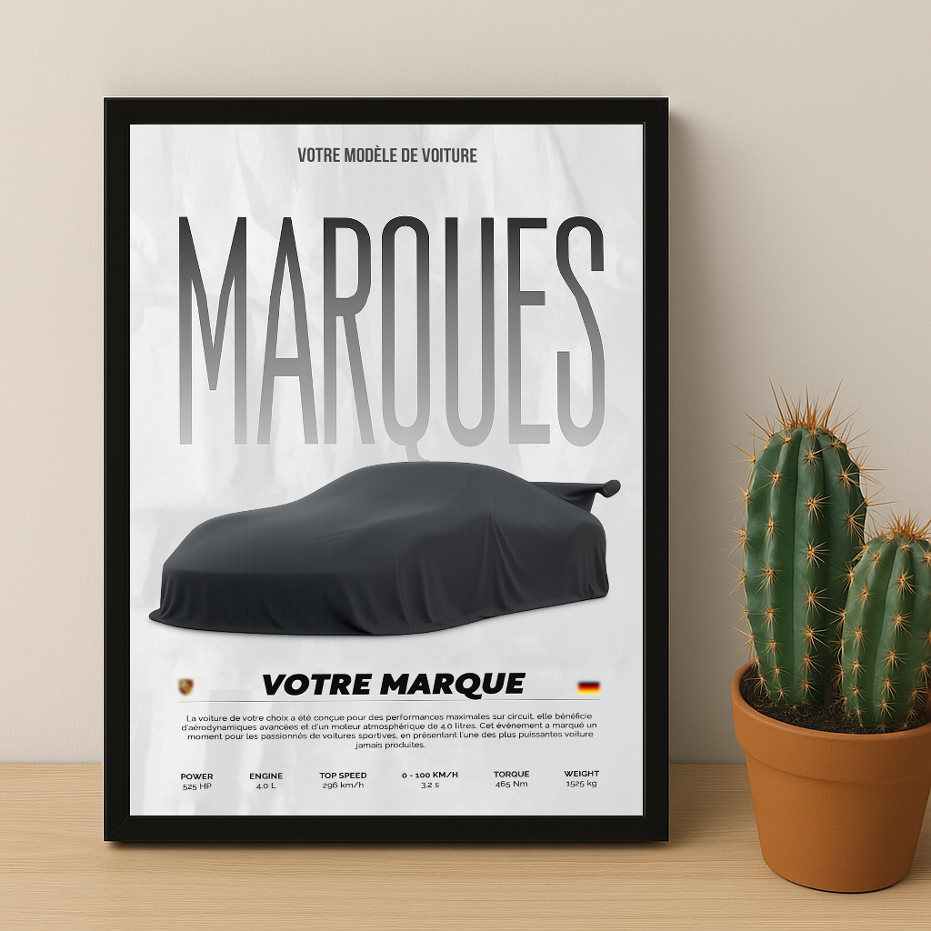 Cadre Photo Voiture Personnalisé – Affichez Votre Passion Automobile