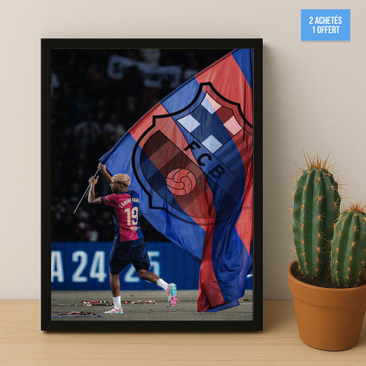 Poster encadrée FC Barcelone - Lamine Yamal FCB
