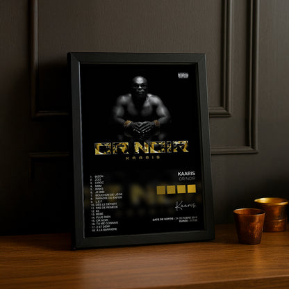 Cadre Photo Kaaris - Or Noir