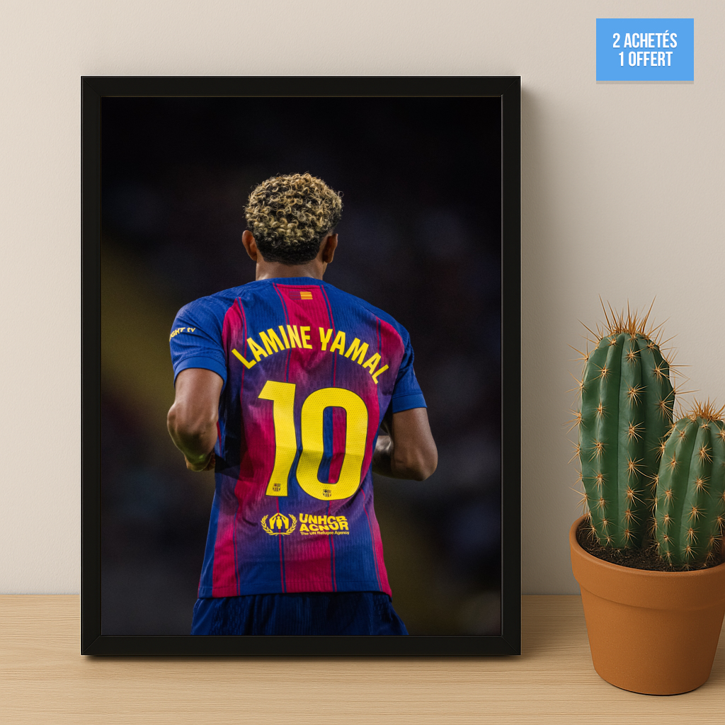 Poster encadrée FC Barcelone - Lamine Yamal 10