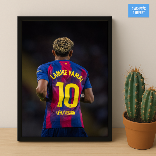 Poster encadrée FC Barcelone - Lamine Yamal 10