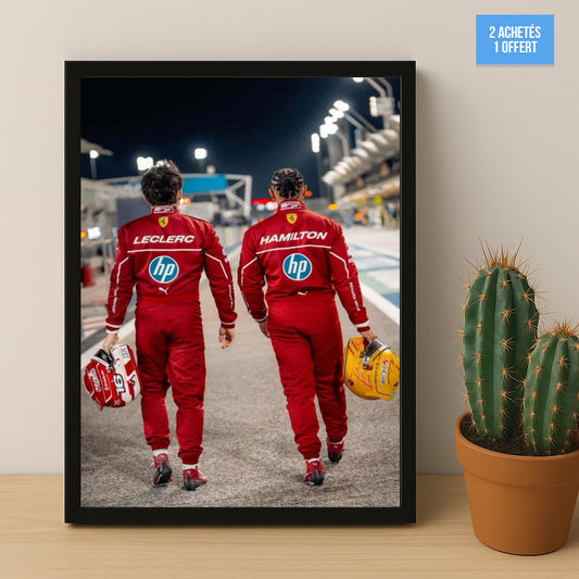 Poster encadrée Formule 1 - Charles Leclerc x Lewis Hamilton