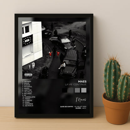 Cadre photo Album Musicaux - La vie continue de Maes