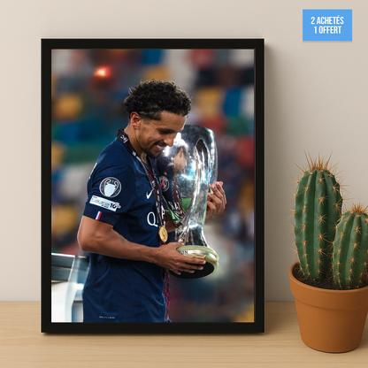 Poster encadrée Paris Saint-Germain - Marquinhos LDC