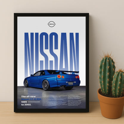 Poster Voitures - Nissan GT-R R-34