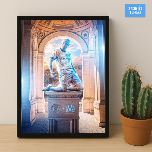 Poster encadrée Olympique de Marseille - Statue
