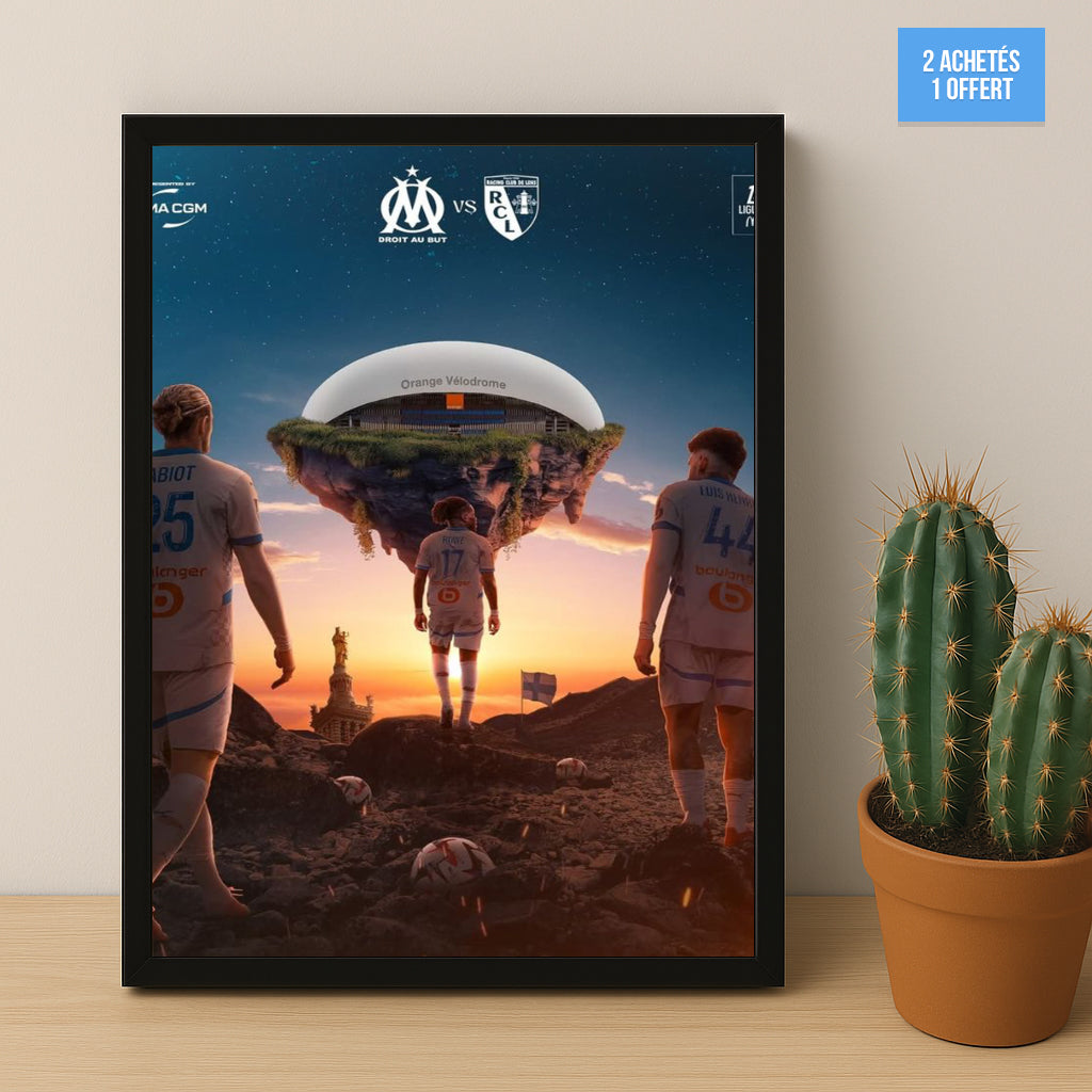 Poster encadrée Olympique de Marseille - Illustration
