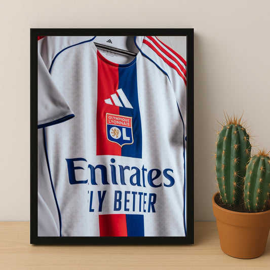 Poster Maillot Football - Olympique Lyonnais Retro