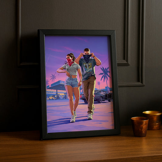 Poster Grand Theft Auto VI – Lucia & Jason Encadré TonCadre