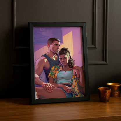 Poster Grand Theft Auto VI – Lucia & Jason Duo Encadré TonCadre