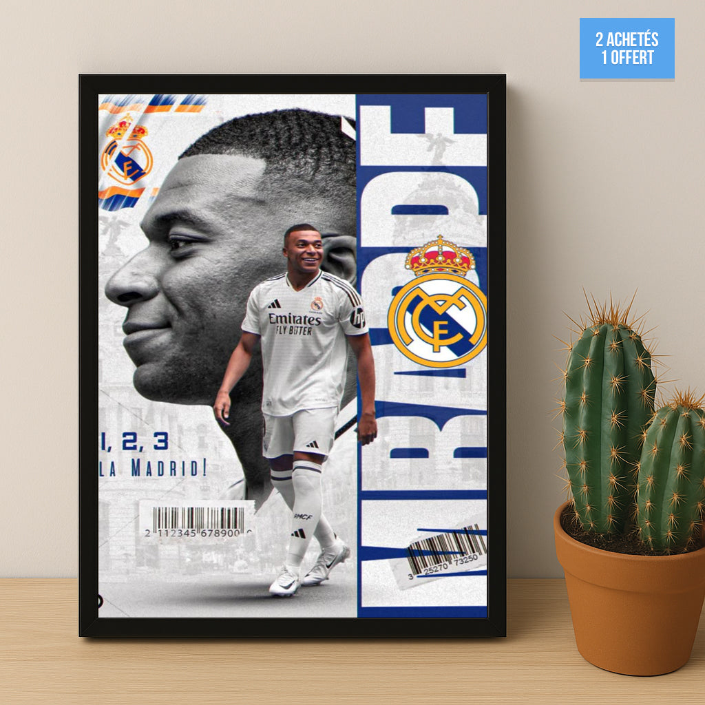Poster encadrée Real Madrid - Kylian Mbappé
